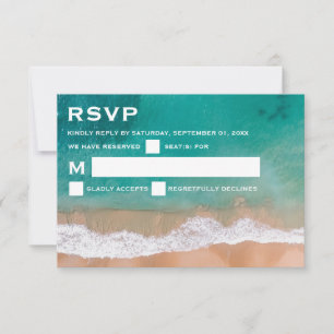 Ocean Wave, Beach Wedding RSVP Card