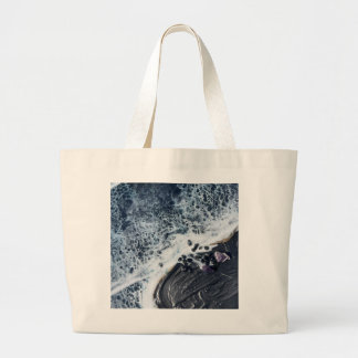 ocean wave crystal art tote bag coastal beach bag
