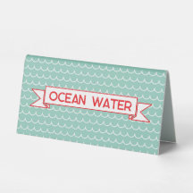 Ocean Wave Food Table Tents | Beach Club Sharks