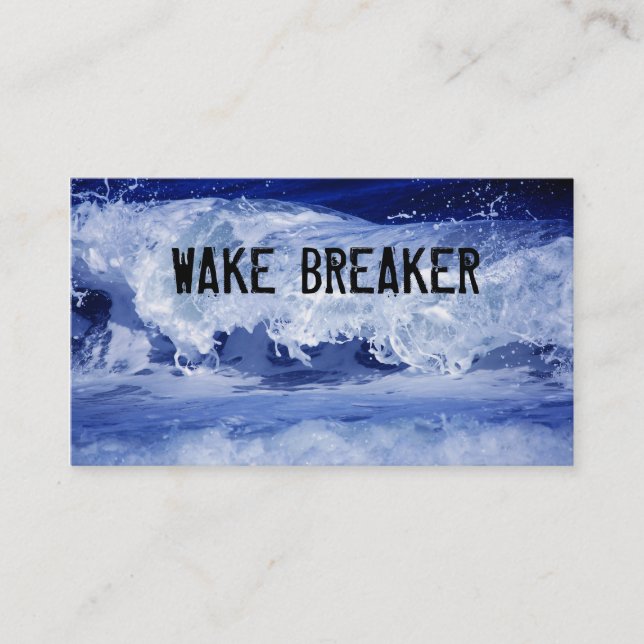 Ocean Wave Grunge Business Card (Front)