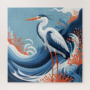 ocean wave heron puzzle