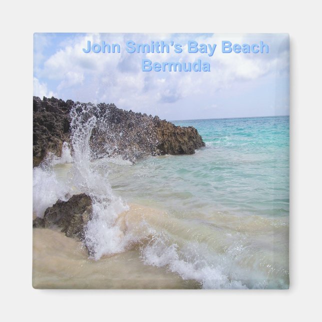 Ocean Wave John Smith’s Bay Beach Bermuda Magnet (Front)