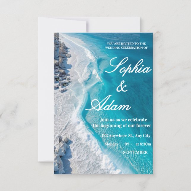 Ocean Wave Luxury Invitation (Front)