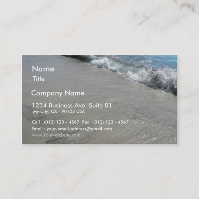 Ocean Wave Meet Sand Beach Business Card (Front)
