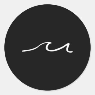 Ocean Wave Minimalist Design Ocean Lover Surfing S Classic Round Sticker