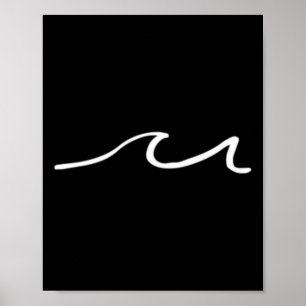 Ocean Wave Minimalist Design Ocean Lover Surfing S Poster