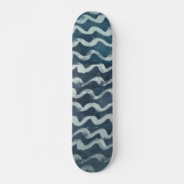 Ocean Wave & Name or Text Skateboard (Front)