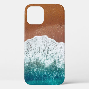 Ocean wave on a sandy beach, background  top view  iPhone 12 case