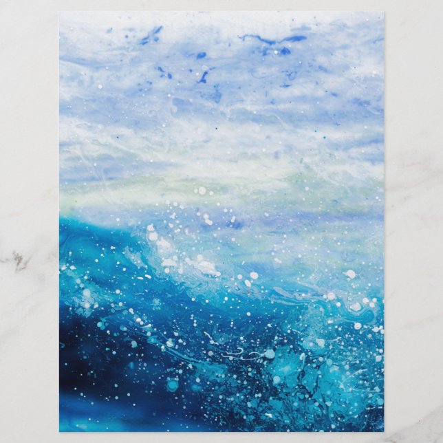 Ocean wave painting, sea foam (Front)