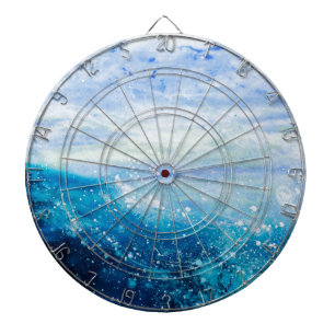 Ocean wave painting, sea foam dartboard