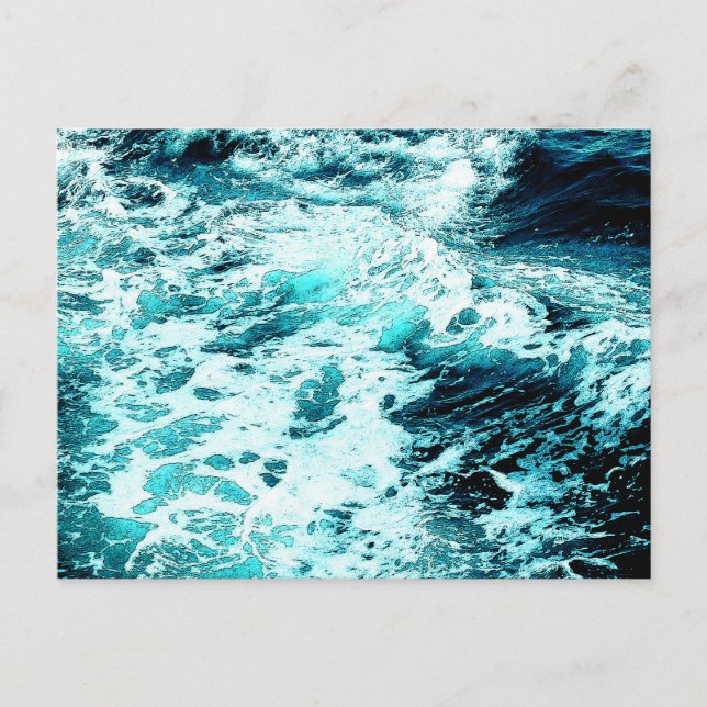 Ocean Wave Sea Foam Water Texture Postcard (Front)