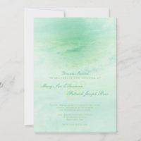 Ocean Wave: Seafoam Green Wedding Invitation