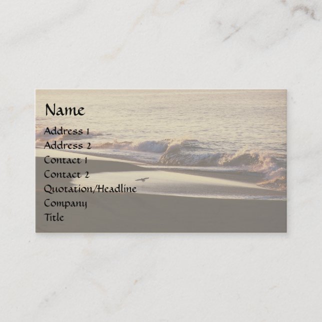Ocean Wave Seashore Business Card (Front)