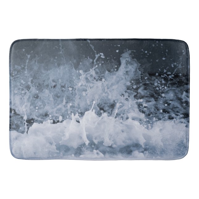 Ocean Wave Splash Closeup 1 Bath Mat (Front)