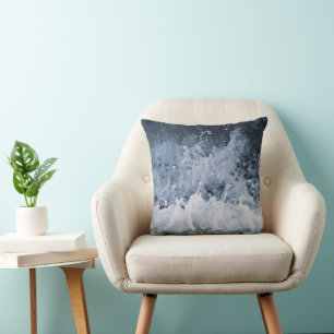 Ocean Wave Splash Closeup 1 Cushion