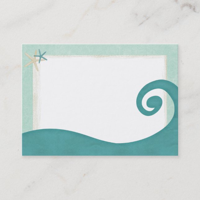 Ocean Wave Starfish Coastal Business Card (Front)