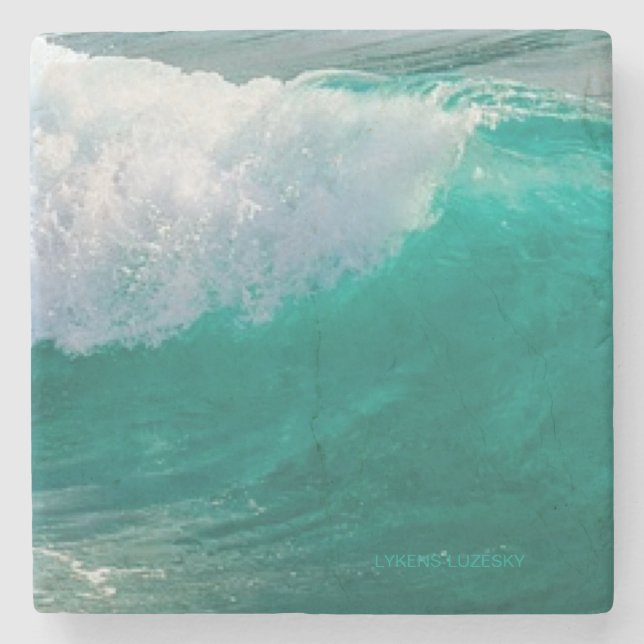 Ocean wave stone coaster (Front)