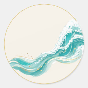 Ocean Wave Summer Party Sticker
