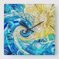 Ocean Wave Sun mosaic art