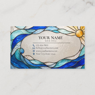 Ocean Wave Sun Stained Glass Business Card