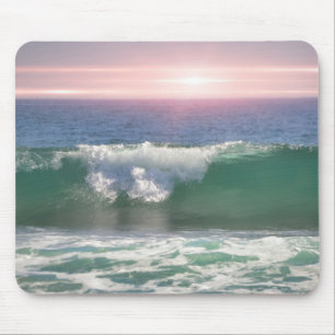 Ocean Wave Sunset Art Mouse Pad