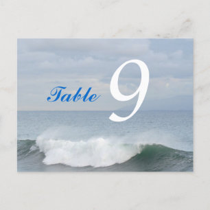 Ocean Wave Table Number Card