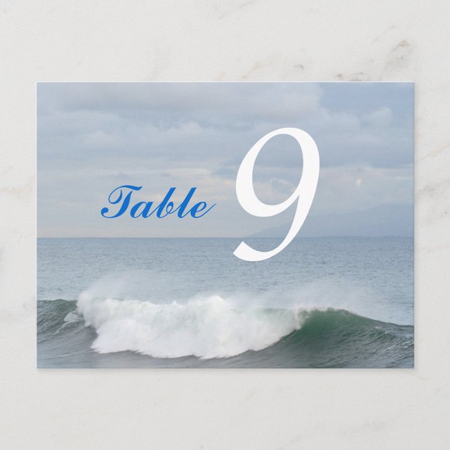 Ocean Wave Table Number Card (Front)
