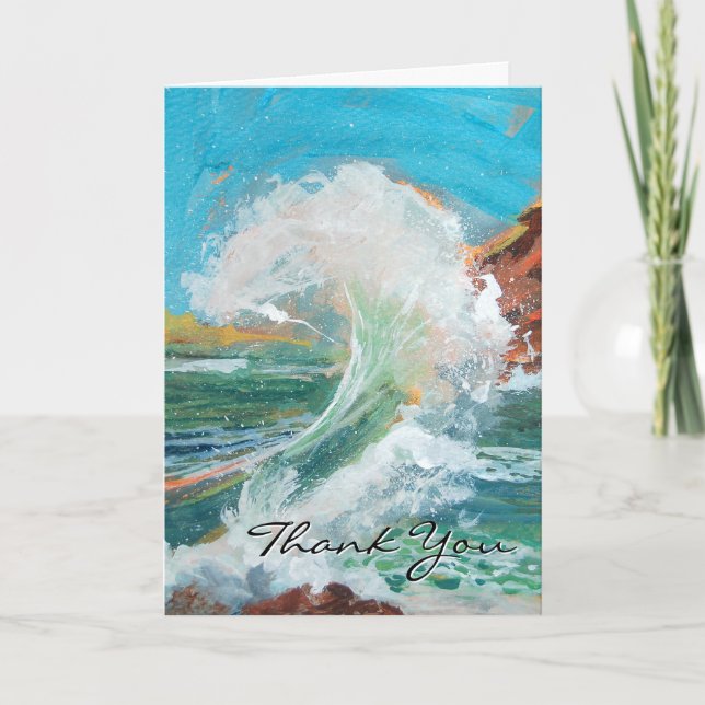 Ocean Wave Thank You Card (Front)