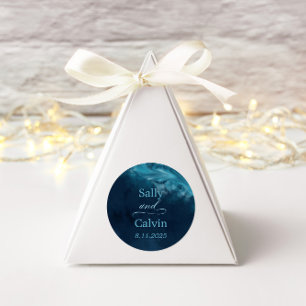 Ocean Wave Wedding Classic Round Sticker