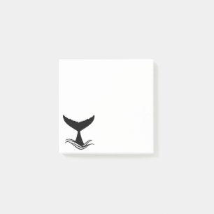 Ocean Wave Whale Tail Silhouette Post-it Notes