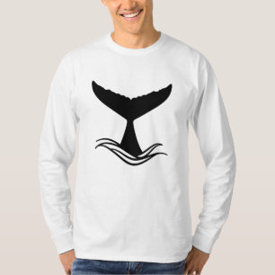 Ocean Wave Whale Tail Silhouette T-Shirt