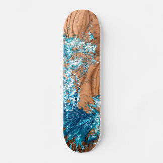 Ocean Wave Wood Style Accent Skateboard