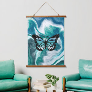 Ocean Waves Abstract Butterfly Art Hanging Tapestry