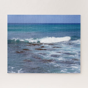 Ocean Waves Against the Rocks Jigsaw Puzzle