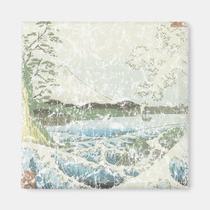 Ocean waves and Mt Fuji Magnet