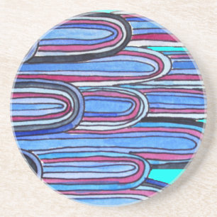 Ocean Waves aqua blue pattern Coaster