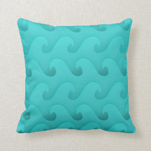 Ocean Waves Aqua Cushion
