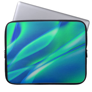 Ocean Waves Artistic Blue Green Movement Laptop Sleeve