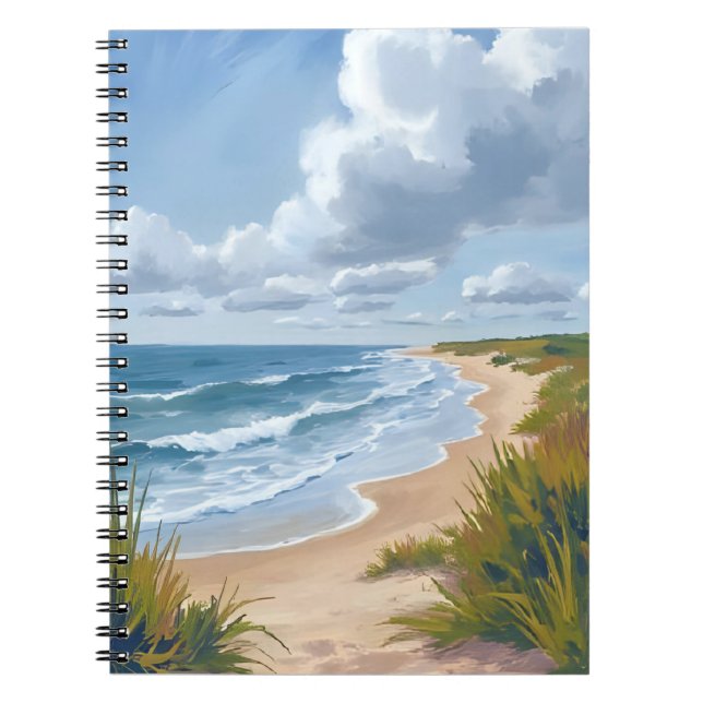 Ocean Waves | Beach Coastal Painted Notebook (Front)