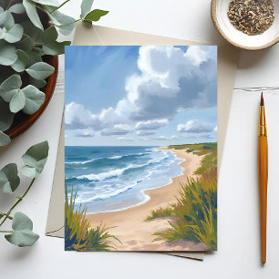 Ocean Waves Beach Coastal Painted Postcard