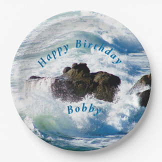 Ocean Waves Birthday Paper Plate