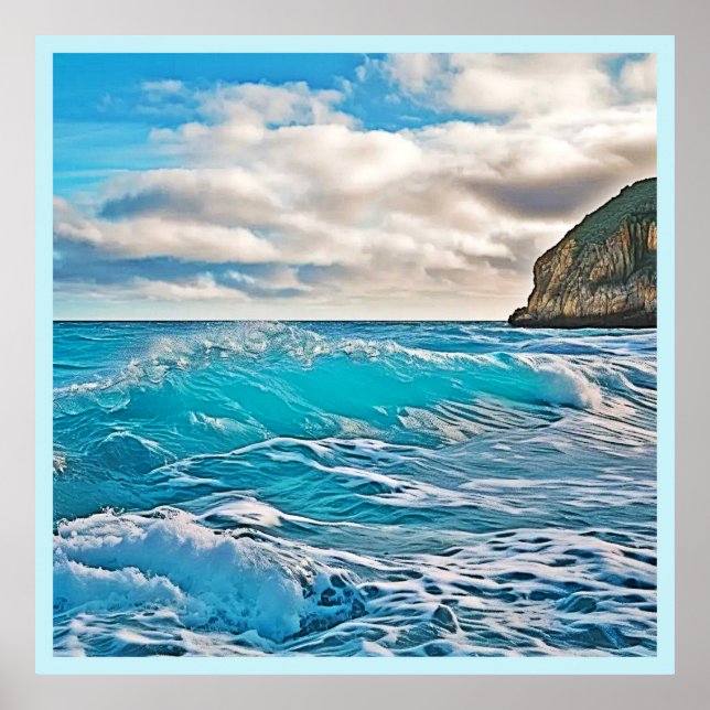 Ocean Waves: Blue Horizon Poster (Front)