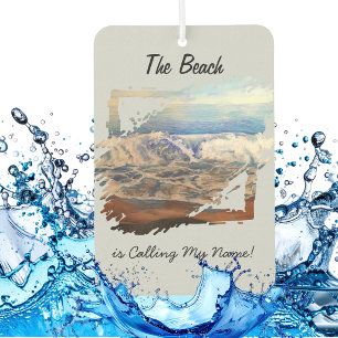 Ocean Waves Blue Personalise Car Air Freshener