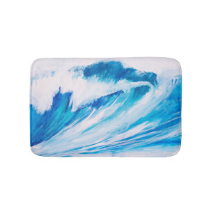 Ocean Waves: Blumarine Watercolor Beauty. Bath Mat