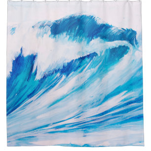 Ocean Waves: Blumarine Watercolor Beauty. Shower Curtain