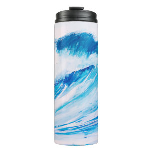 Ocean Waves: Blumarine Watercolor Beauty. Thermal Tumbler