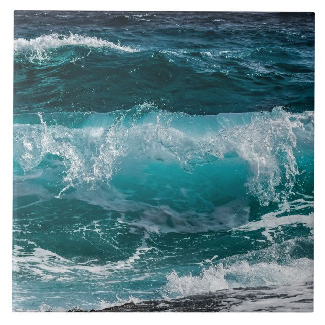 Ocean Waves Ceramic Tile (Front)