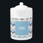 Ocean Waves Chevron<br><div class="desc">Ocean Waves Chevron ZigZag Scribble Pattern - reminds us of the beach and ocean. Two tone blues and a sandy off white- We have left all of the images used in this design customisable - You can play with them to your hearts content- Click the orange 'Customise This' button and...</div>