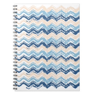 Ocean Waves Chevron Notebook
