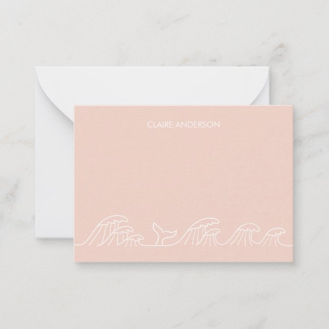 Ocean waves coastal girls personalised card (Front)